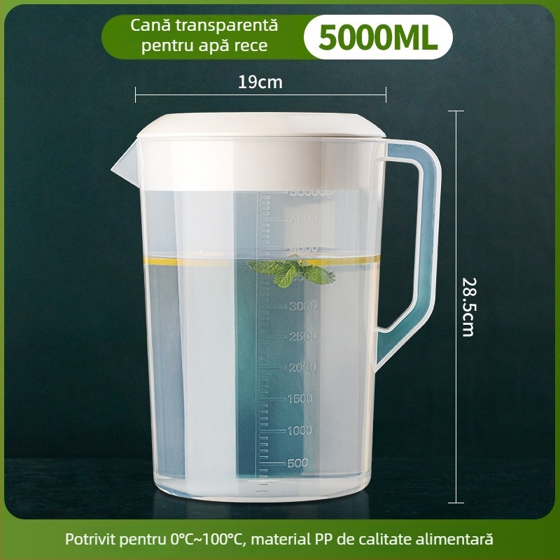 Recipient plastic pentru apă rece, cu capacitate mare, pentru uz casnic, recipient pentru infuzat ceai, rezistent la temperaturi înalte, recipient pentru apă rece pentru magazine de ceai cu lapte, cu scară de măsurare, utilizare comercială