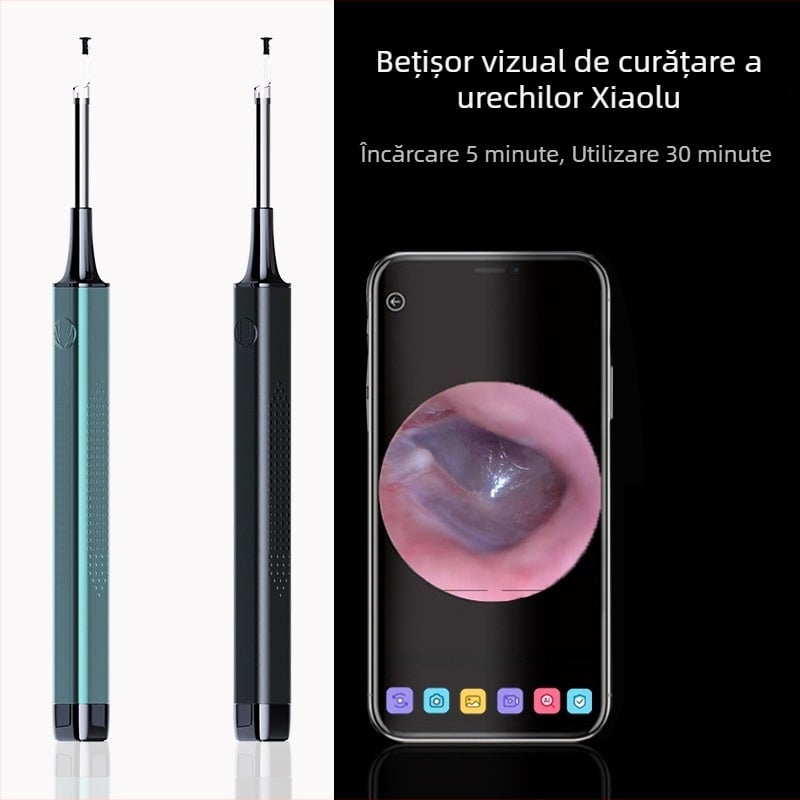 Deer Enn C5 Lingură vizuală pentru urechi, pentru uz casnic, Curățare urechi HD, USB iluminat 5040P, lentilă 3.5mm