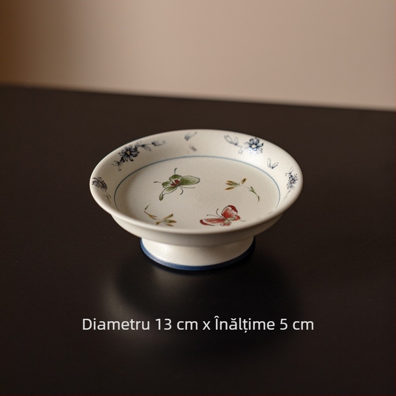 Set de ceai Kung Fu în stil antic, cu design roz de orhidee-fluture, include gaiwan, cești de ceai și ceainic ceramic — set complet pentru camera de ceai premium