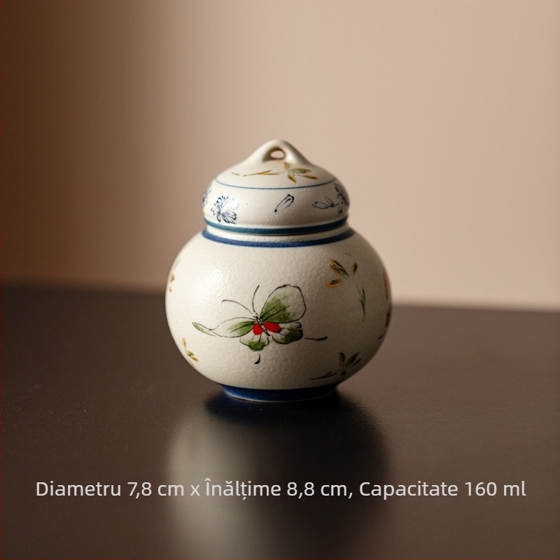 Set de ceai Kung Fu în stil antic, cu design roz de orhidee-fluture, include gaiwan, cești de ceai și ceainic ceramic — set complet pentru camera de ceai premium