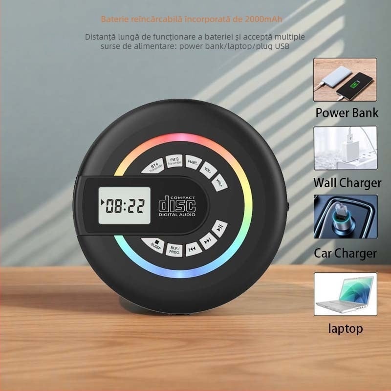 CD player cu difuzor Bluetooth, MP3, repetor de limbă engleză, player pentru albume, model Cd-36
