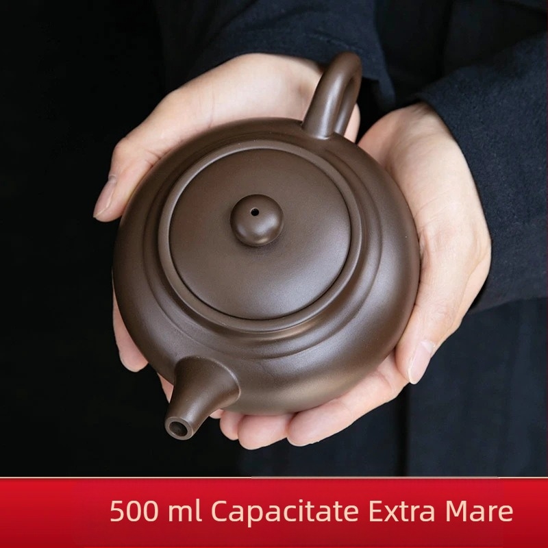 Dahongpao Ceainic din lut purpuriu, lucrat manual, în stil autentic antic, capacitate mare, ceainic Xishi, pentru prepararea acasă a ceaiului, set Kung Fu ceai