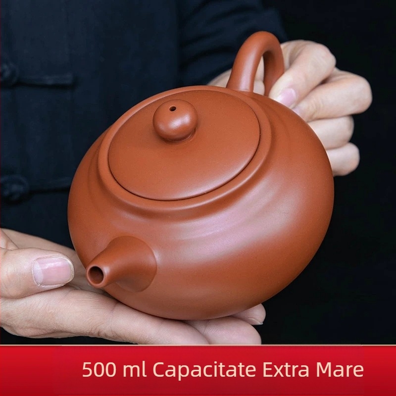 Dahongpao Ceainic din lut purpuriu, lucrat manual, în stil autentic antic, capacitate mare, ceainic Xishi, pentru prepararea acasă a ceaiului, set Kung Fu ceai