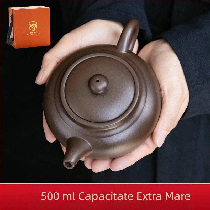 Dahongpao Ceainic din lut purpuriu, lucrat manual, în stil autentic antic, capacitate mare, ceainic Xishi, pentru prepararea acasă a ceaiului, set Kung Fu ceai