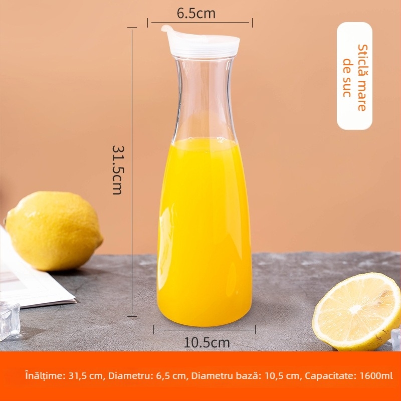 Carafă din acril cu dungi, carafă din plastic pentru apă rece, design octagonal, pentru ceai și băuturi, rezistentă la temperaturi înalte