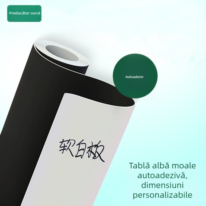 Tablă albă magnetică flexibilă, personalizabilă, pentru notițe și scriere — tablă de informare pentru birou