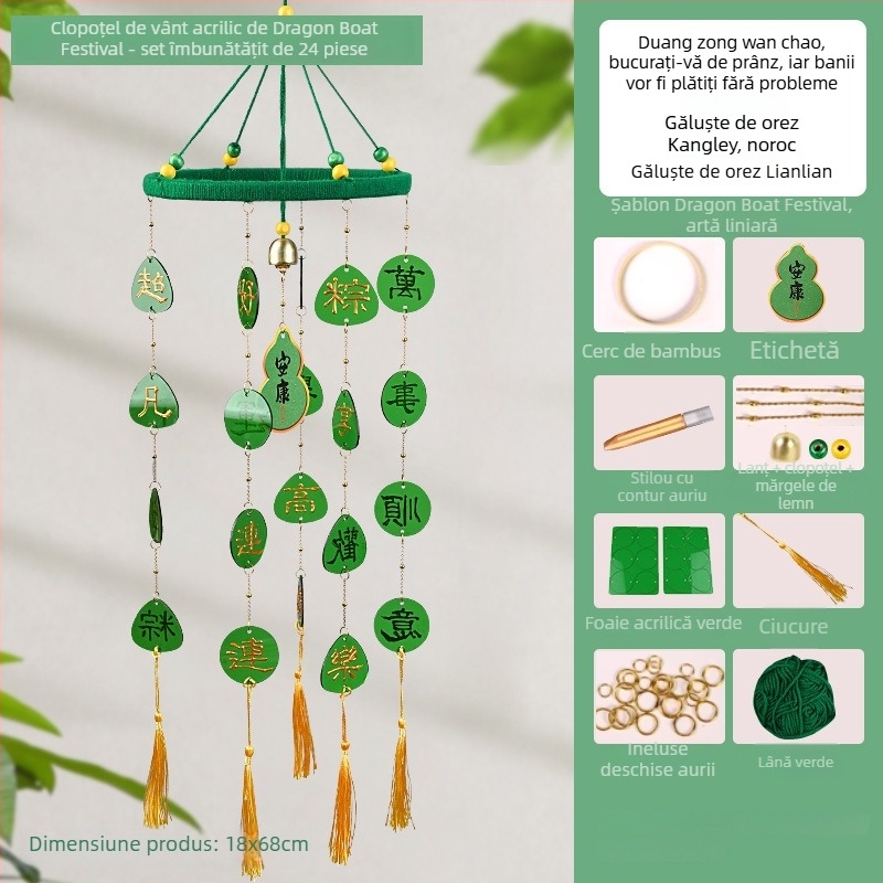 Clopoțel de vânt cu o sută binecuvântări – DIY binecuvântări scrise de mână, pandantiv creativ, kit cu materiale