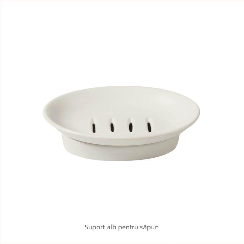 Suport ceramic pentru săpun, cu drenaj, dublu nivel, pentru uz casnic, baie — raft de depozitare