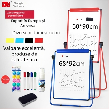 Tablă magnetică pentru copii, cu suprafață albă, dublă față, pe suport în formă de U