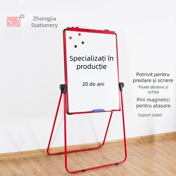 Tablă magnetică pentru copii, cu suprafață albă, dublă față, pe suport în formă de U
