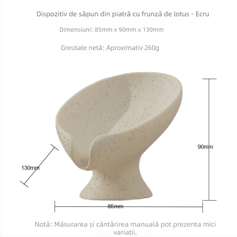 Săpun cu design frunză de lotus, suport și raft de depozitare pentru săpun, cutie de drenaj pentru uz casnic, farfuriu pentru săpun, cutie de săpun de lux