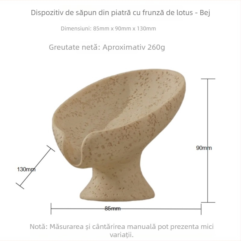 Săpun cu design frunză de lotus, suport și raft de depozitare pentru săpun, cutie de drenaj pentru uz casnic, farfuriu pentru săpun, cutie de săpun de lux