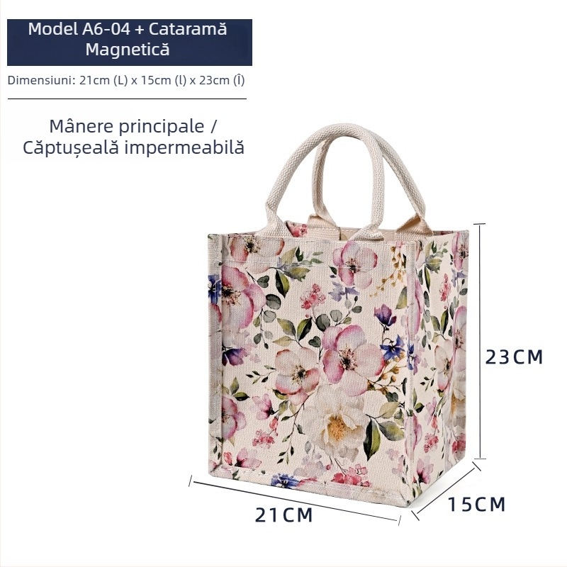 Geantă tote din pânză cu logo personalizat și imprimare