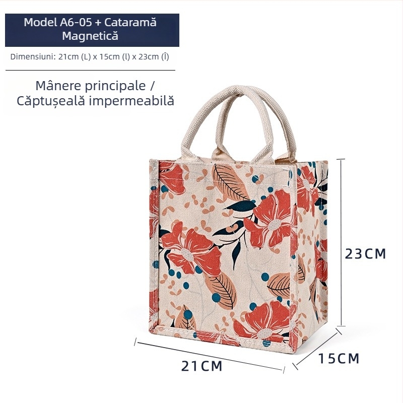 Geantă tote din pânză cu logo personalizat și imprimare