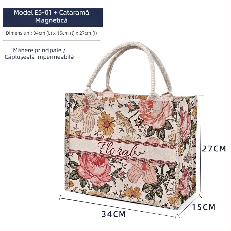 Geantă tote din pânză cu logo personalizat și imprimare
