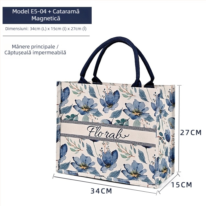 Geantă tote din pânză cu logo personalizat și imprimare
