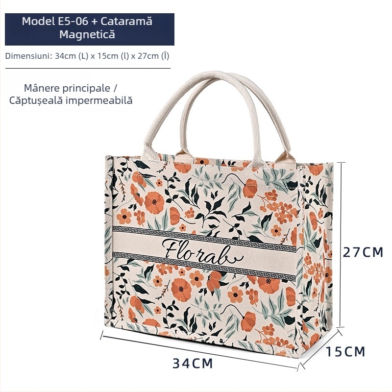 Geantă tote din pânză cu logo personalizat și imprimare