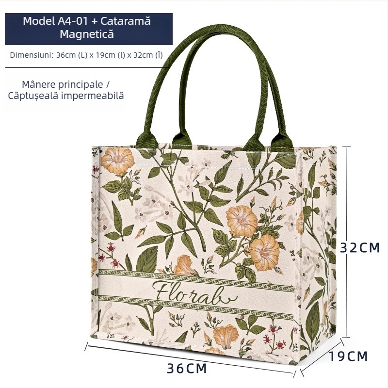 Geantă tote din pânză cu logo personalizat și imprimare