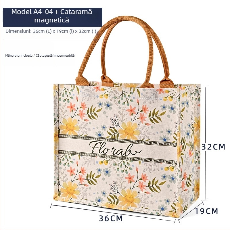 Geantă tote din pânză cu logo personalizat și imprimare