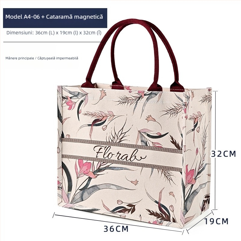 Geantă tote din pânză cu logo personalizat și imprimare