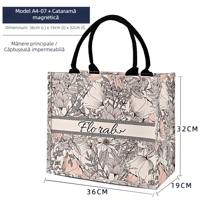 Geantă tote din pânză cu logo personalizat și imprimare