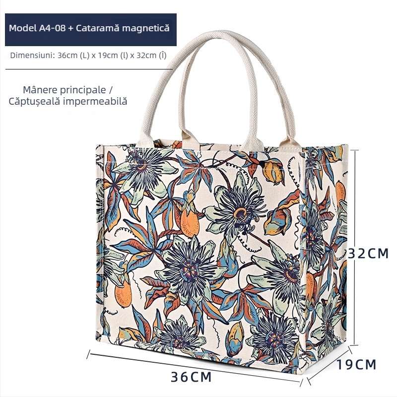 Geantă tote din pânză cu logo personalizat și imprimare