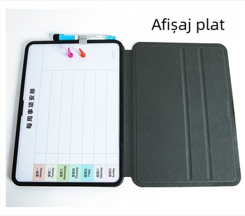 Funi tablă magnetică de birou din piele, pliabilă, cu două fețe, albă, 21,5 × 30,5 cm