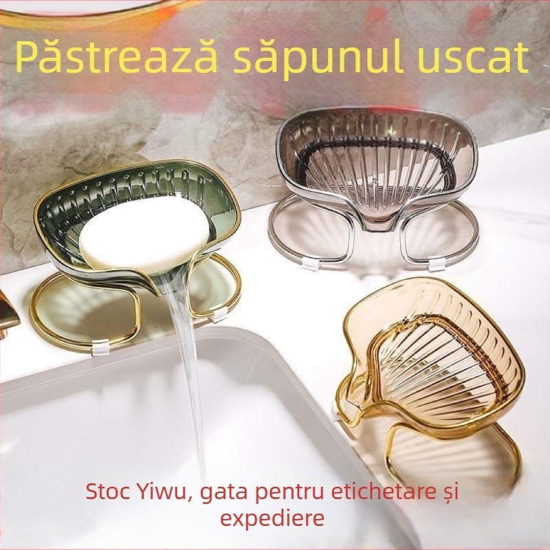 Cutie pentru săpun și suport de depozitare a săpunului, uz casnic, fără găuri, elegant suport de drenaj pentru săpun