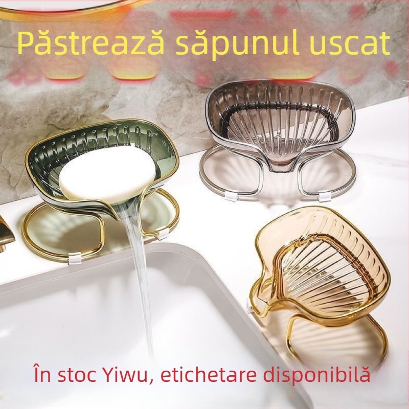 Cutie pentru săpun și suport de depozitare a săpunului, uz casnic, fără găuri, elegant suport de drenaj pentru săpun