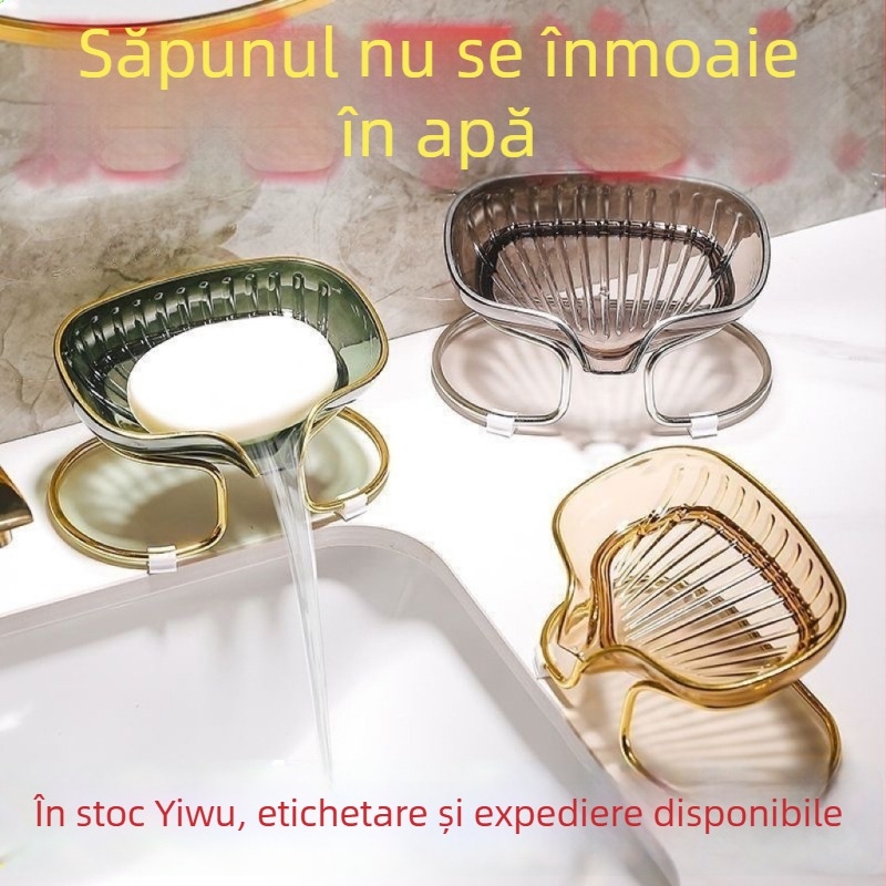 Cutie pentru săpun și suport de depozitare a săpunului, uz casnic, fără găuri, elegant suport de drenaj pentru săpun