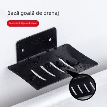 Raft pentru săpun din oțel inoxidabil, montat pe perete, cu tavă de drenaj, baie