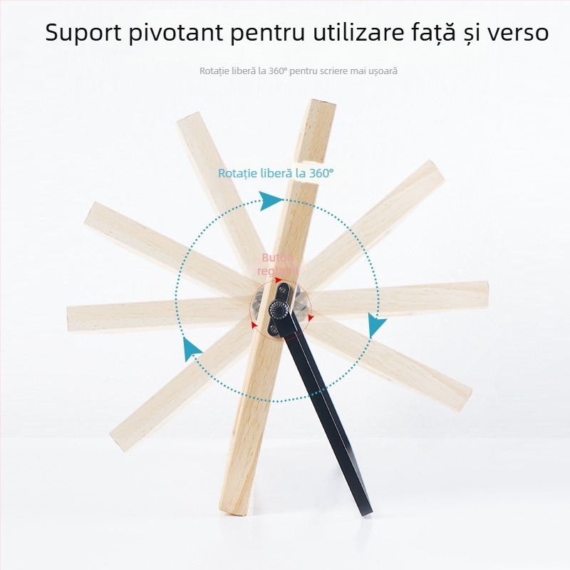 Tablă magnetică cu cadru din lemn, dublă față – pentru copii și birou, scriere și ștergere, suport de masă