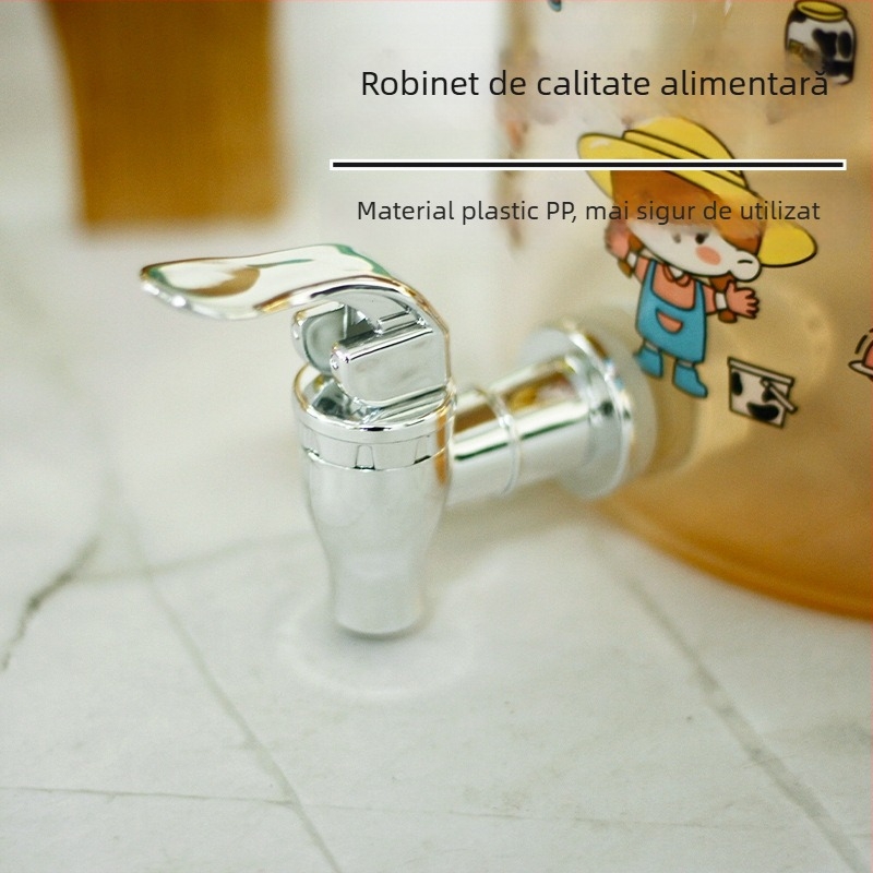 Gheață cu cadru din lemn, obiecte din borosilicat rezistente la temperaturi înalte, set de pahare electroplacate, cană pentru apă rece cu robinet, frigider în formă de urs pentru infuzare rece