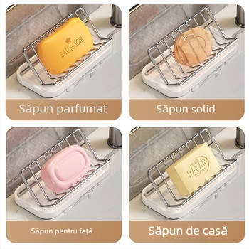 Suport de săpun din oțel inoxidabil pentru uz casnic, suport creativ de scurgere a săpunului pentru blatul din baie