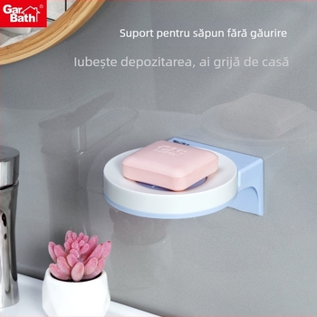 Raft dublu pentru săpun în baie cu drenaj, recipient rotund pentru săpun, design simplu pentru chiuvetă