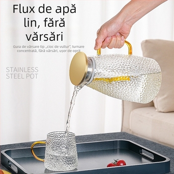 Fierbător din sticlă pentru apă rece, rezistent la temperaturi înalte, capacitate mare, ceainic pentru ceai de fructe, set pentru uz casnic