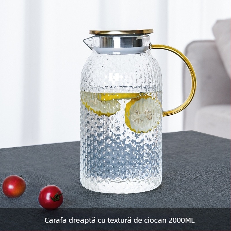 Fierbător din sticlă pentru apă rece, rezistent la temperaturi înalte, capacitate mare, ceainic pentru ceai de fructe, set pentru uz casnic