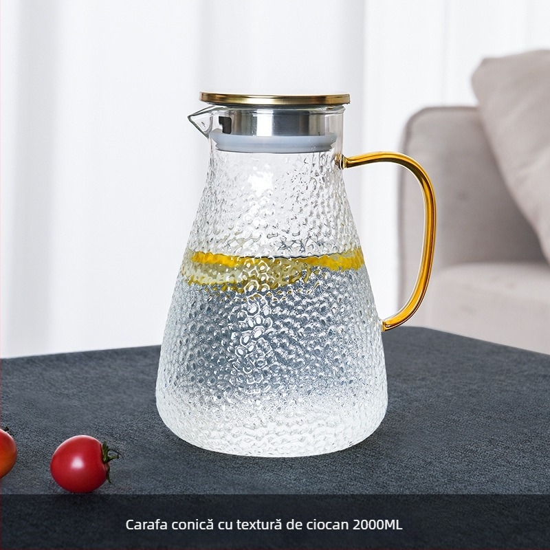 Fierbător din sticlă pentru apă rece, rezistent la temperaturi înalte, capacitate mare, ceainic pentru ceai de fructe, set pentru uz casnic