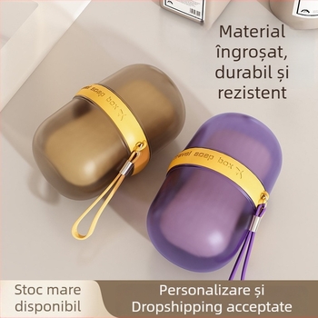 Cutie de săpun de călătorie, recipient mic cu capac etanș, drenaj, design premium ușor luxos, PP material