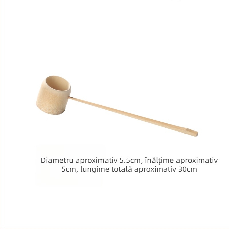 Lingură de ceai din bambus cu mâner lung și lingură de apă pentru ceremonia ceaiului