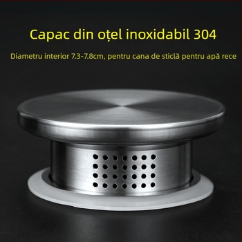 Capac pentru cană de apă rece din PP, filtru din oțel inoxidabil 304, design în dungi