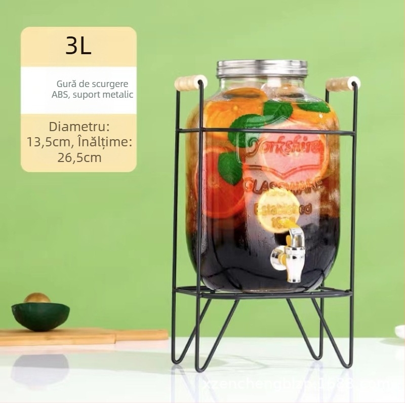 Baril din sticlă pentru băuturi: infuzii, cocktailuri, ceai și sucuri