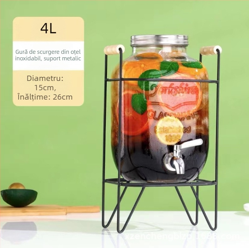 Baril din sticlă pentru băuturi: infuzii, cocktailuri, ceai și sucuri