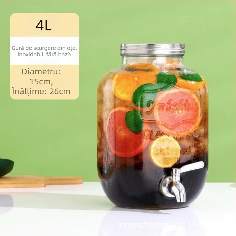 Baril din sticlă pentru băuturi: infuzii, cocktailuri, ceai și sucuri