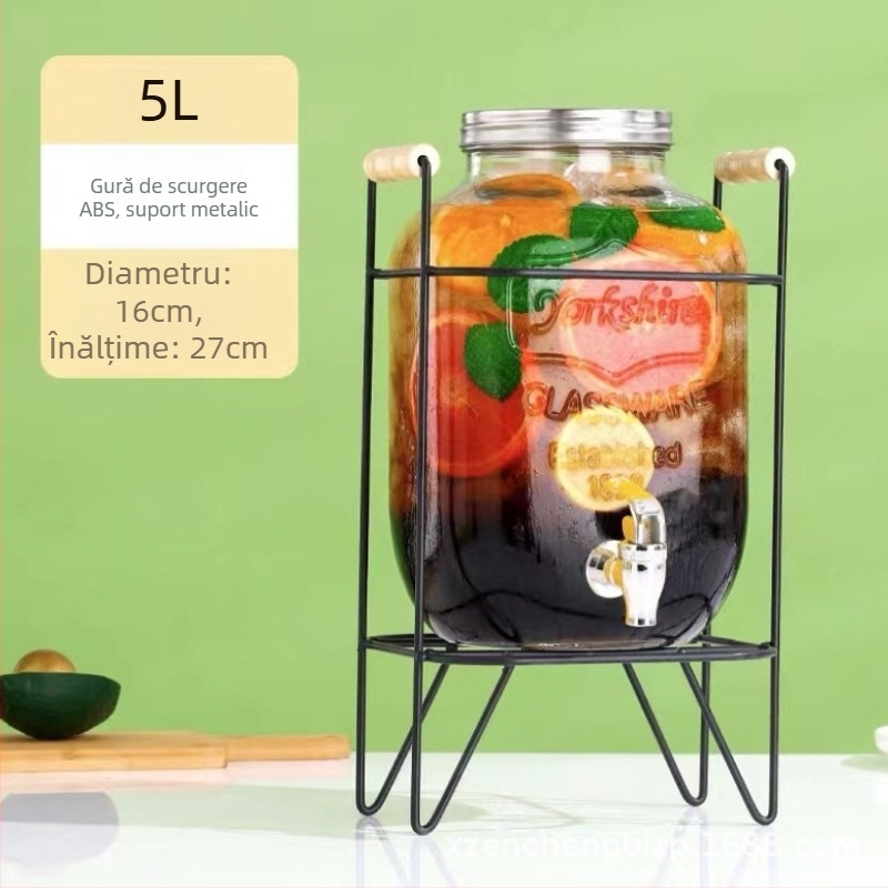Baril din sticlă pentru băuturi: infuzii, cocktailuri, ceai și sucuri