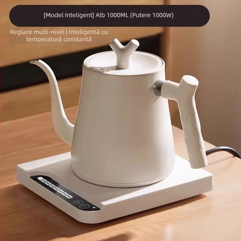 Cană electrică pentru cafea cu gât de lebădă, din oțel inoxidabil 304, control al temperaturii
