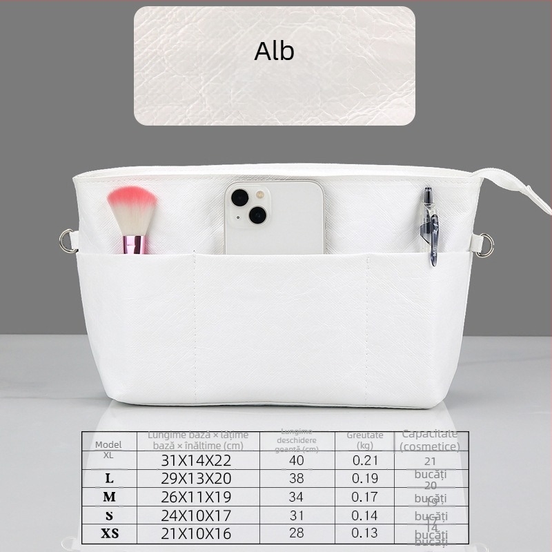 Red Tadpole DuPont Paper Geantă de cosmetică pentru femei ultra-ușoară, impermeabilă, multifuncțională, cu organizator interior pentru tote