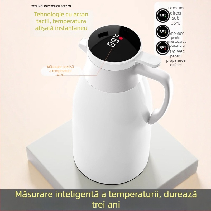 Termos cu capacitate mare pentru uz casnic, cu interior din sticlă