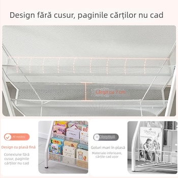 Raft metalic pentru cărți ilustrate pentru copii și reviste, stil simplu modern