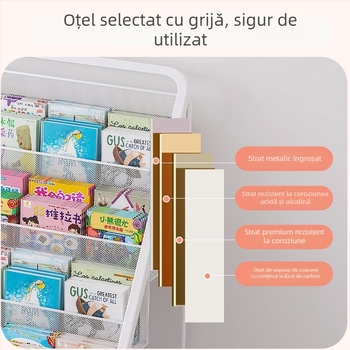 Raft metalic pentru cărți ilustrate pentru copii și reviste, stil simplu modern